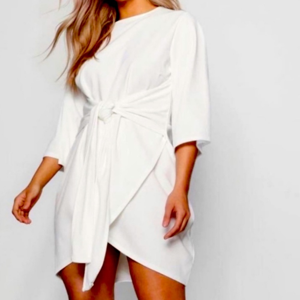 Nwt boohoo white dress 18